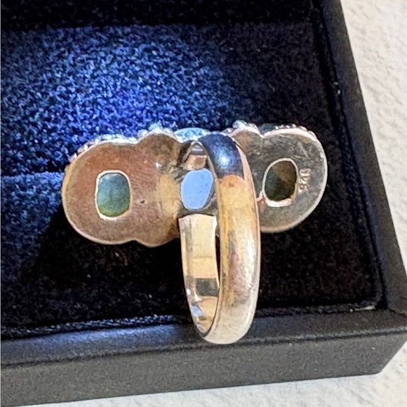 Sterling silver Crawler with Blue flash Labradorite and Moonstone. Size 8 - Picture 3 of 4